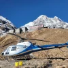 Annapurna Base Camp helicopter tour from Kathmandu with aerial view of Annapurna Sanctuary Machhapuchhre Fishtail peak 4130 meters Nepal